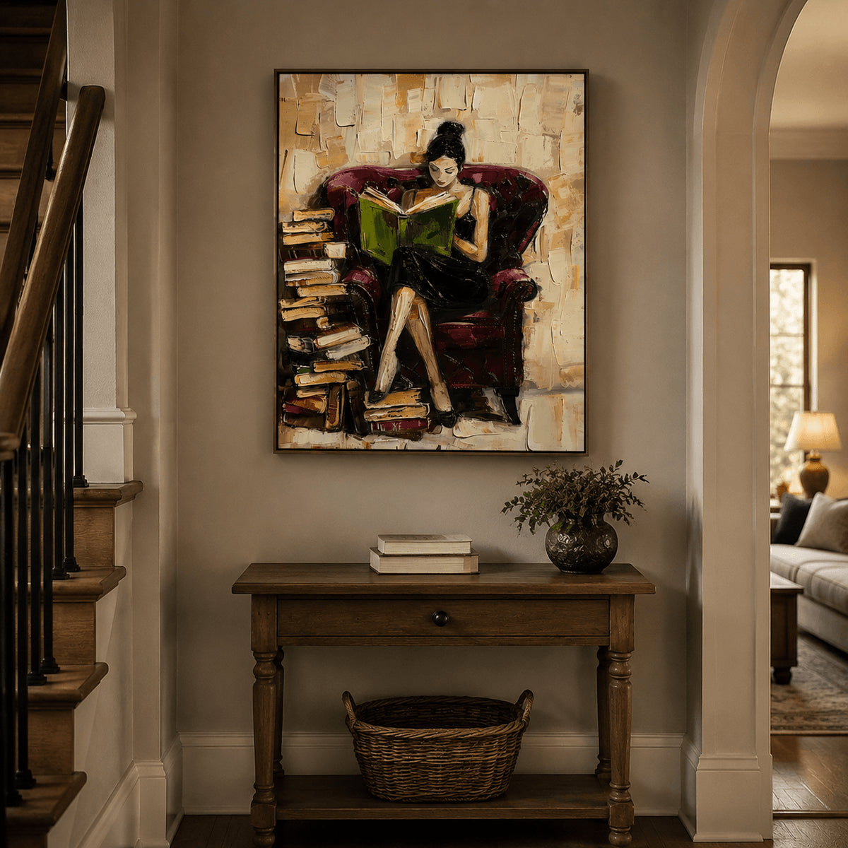 Impressionist Art | Burgundy Chair Read