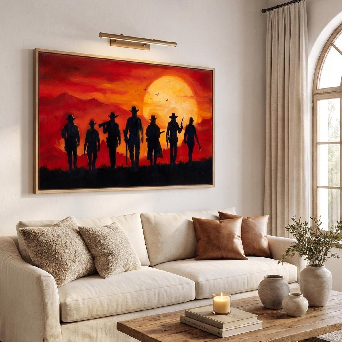 Western Cowboy Art | Wild Western Cowboy Sunset Oil Painting