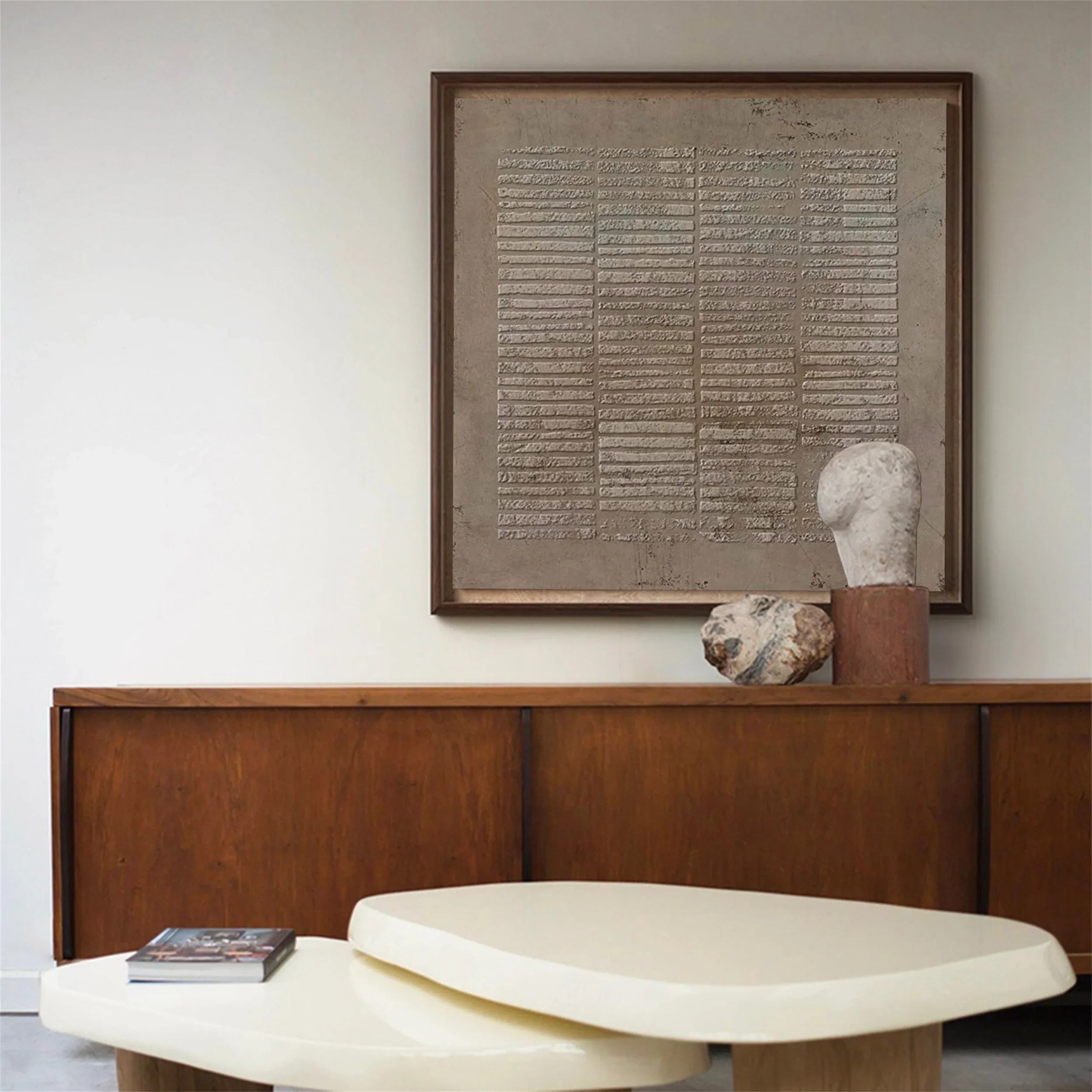Textured Woven Grid Wall Art