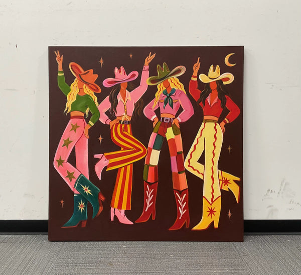 Retro Western Pop Art | Cowgirl State of Mind - Real artwork photo