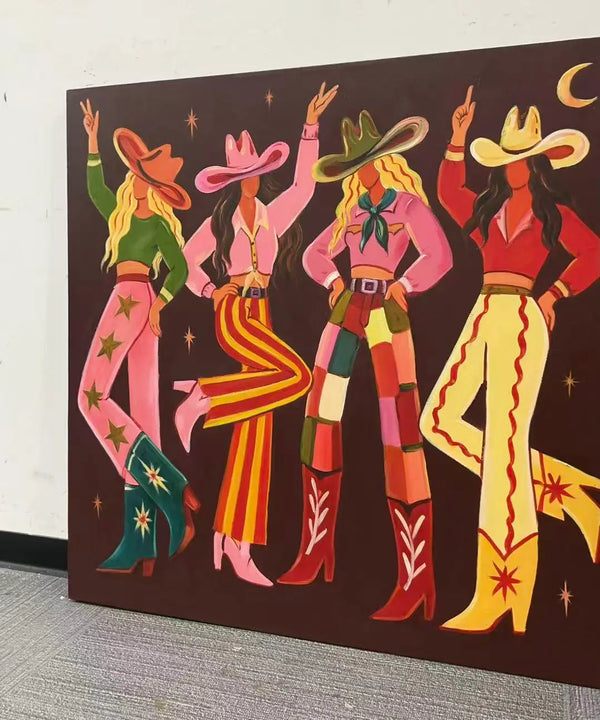 Retro Western Pop Art | Cowgirl State of Mind - Real artwork photo