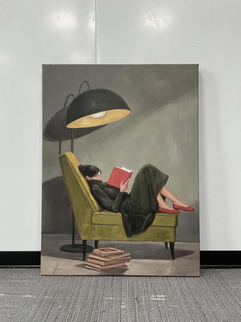 Impressionist Art | Lounging Reader Wall Art - Real artwork photo