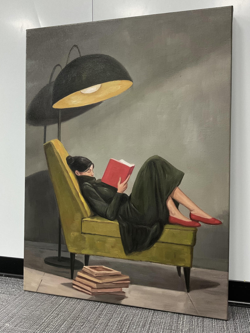 Impressionist Art | Lounging Reader Wall Art - Real artwork photo