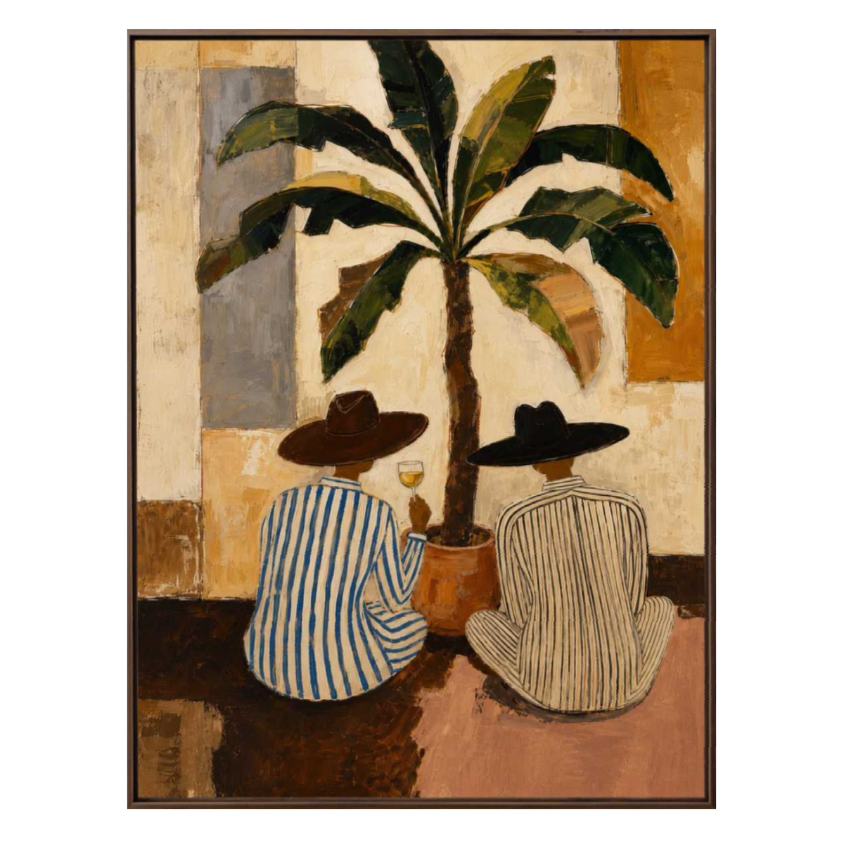 Contemporary Folk Art | Companions Beneath the Palm