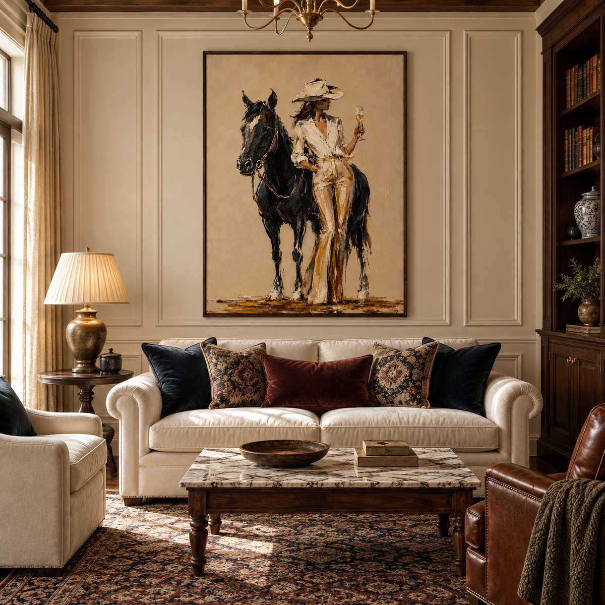 Vintage Americana Art | Champagne on the Range