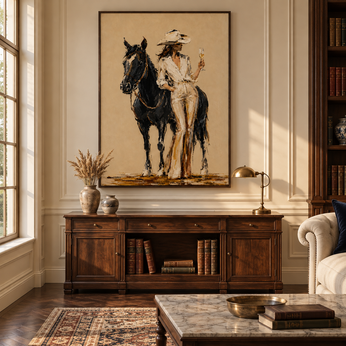 Vintage Americana Art | Champagne on the Range