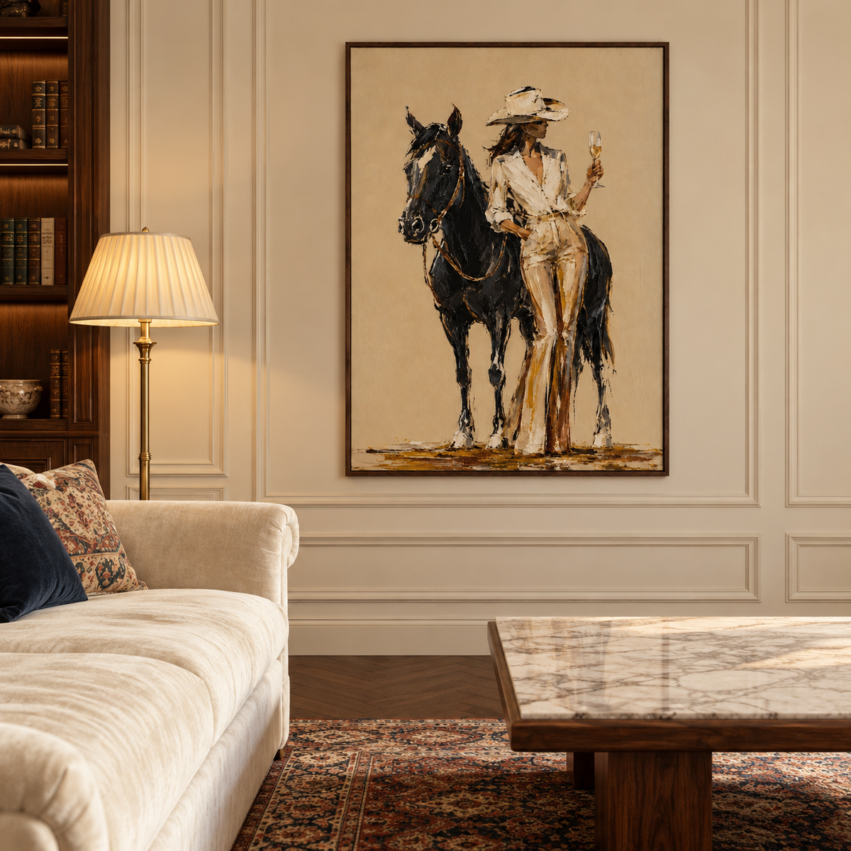 Vintage Americana Art | Champagne on the Range