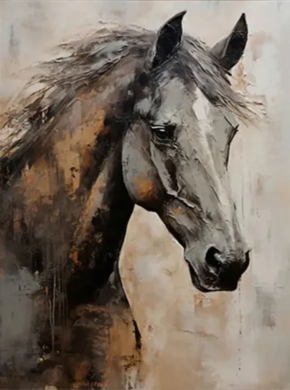 Textured Horse Portrait Wall Art