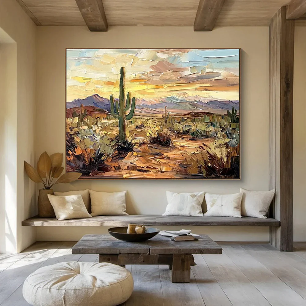 Desert Sunset Landscape Wall Art