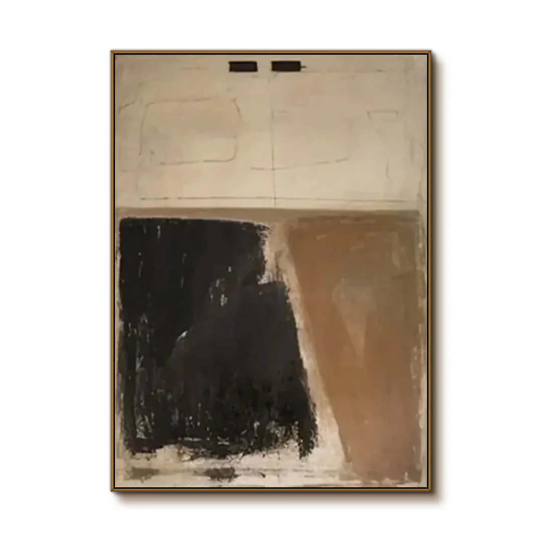Modern Geometric Black Tan Wall Art
