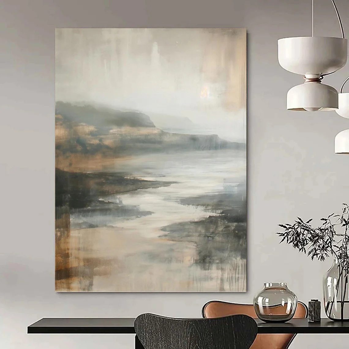 Misty Coastal Landscape Wall Art