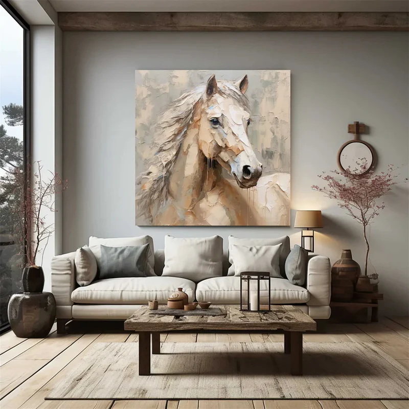 Fluid Textured Horse Portrait Art