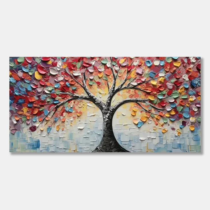 Sculptural Multicolor Tree of Life Wall Art