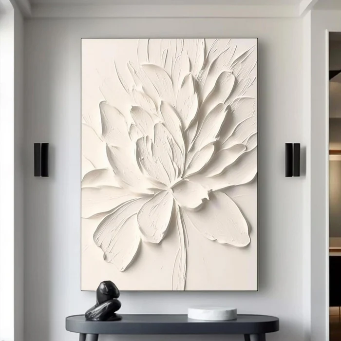 White Textured Minimalist Wall Art