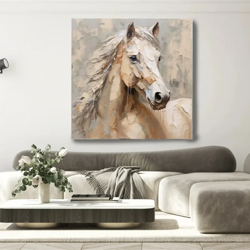 Fluid Textured Horse Portrait Art