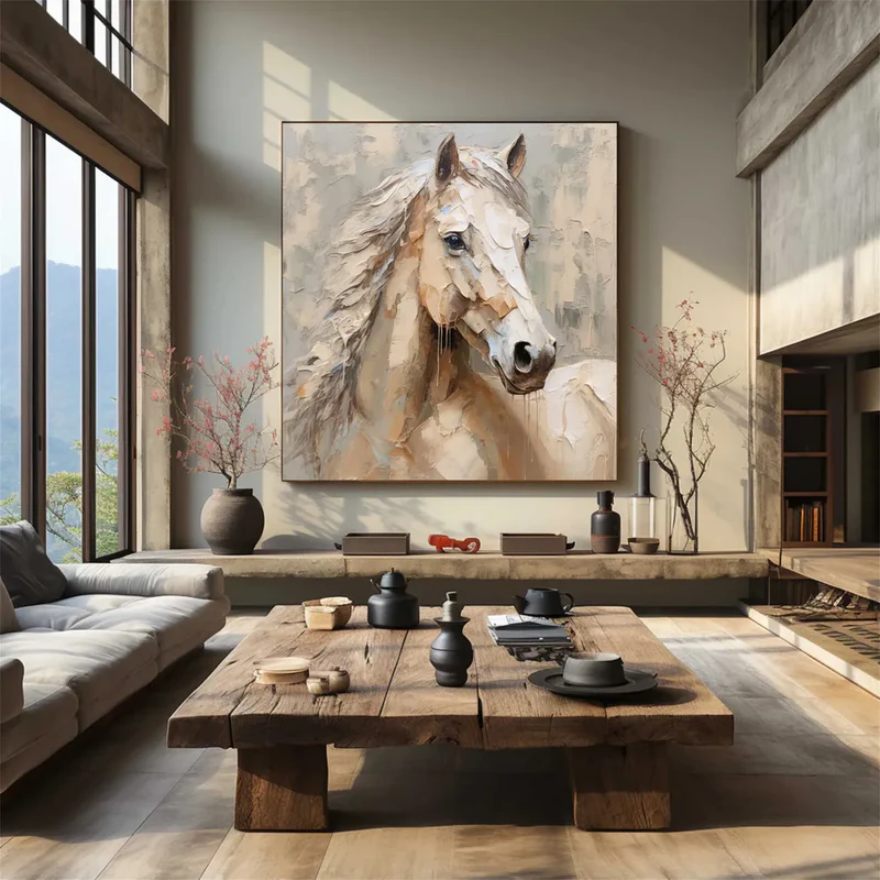 Fluid Textured Horse Portrait Art
