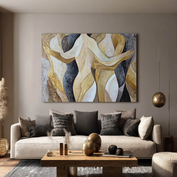 Confluence of Women in Flowing Light
