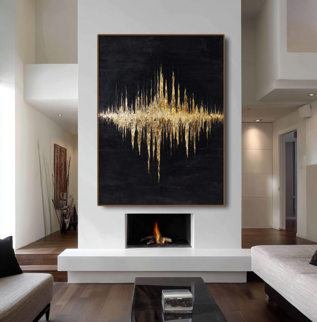 Molten Gilded City - Large Abstract Gold Leaf Wall Art