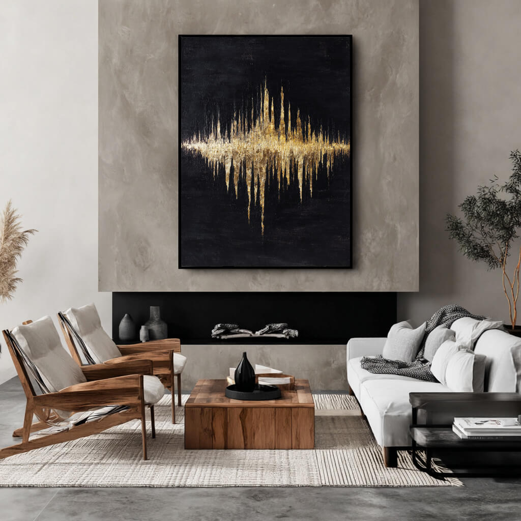 Molten Gilded City - Large Abstract Gold Leaf Wall Art