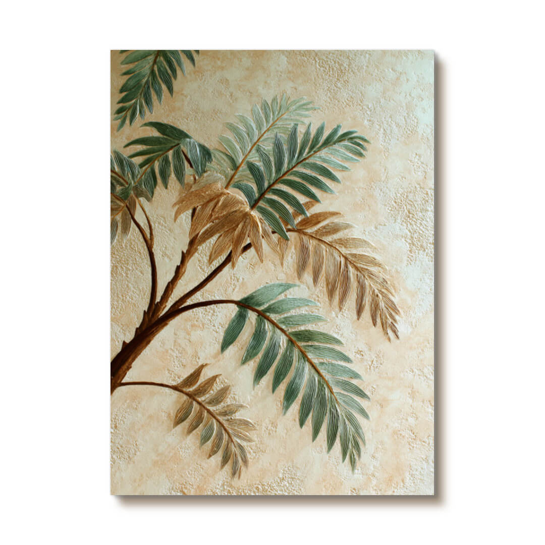 Narrative of Veins - Large Wabi Sabi Texture Tropical Palm Leaf Wall Art
