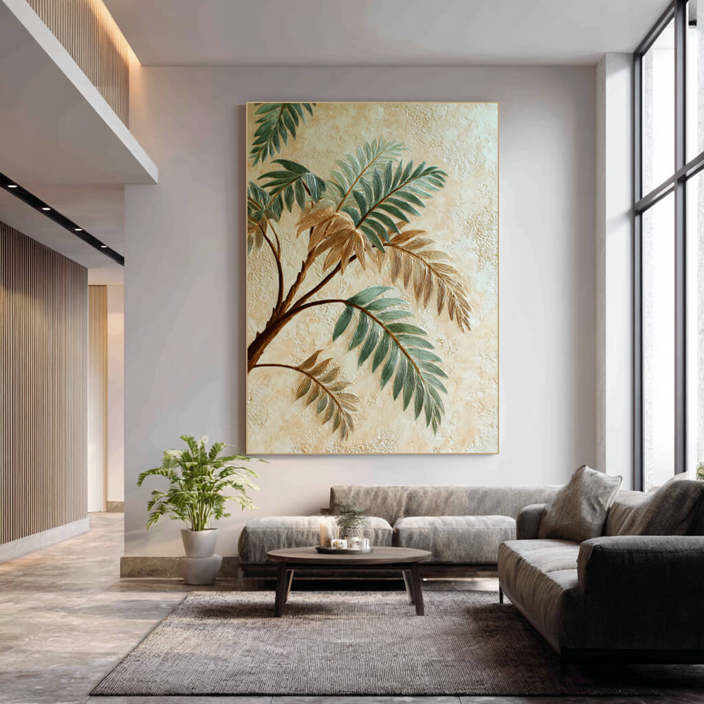 Narrative of Veins - Large Wabi Sabi Texture Tropical Palm Leaf Wall Art