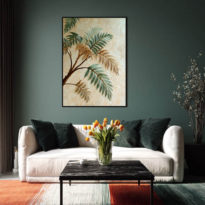 Narrative of Veins - Large Wabi Sabi Texture Tropical Palm Leaf Wall Art