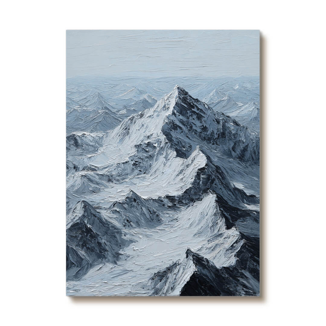 Peak of Will - Large Modern Minimalist Snow Mountain Wall Art