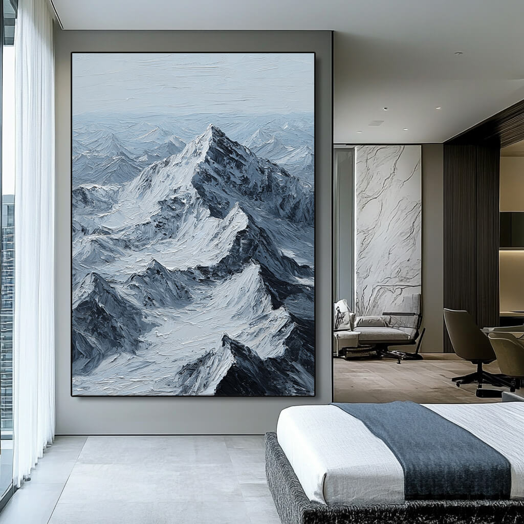 Peak of Will - Large Modern Minimalist Snow Mountain Wall Art