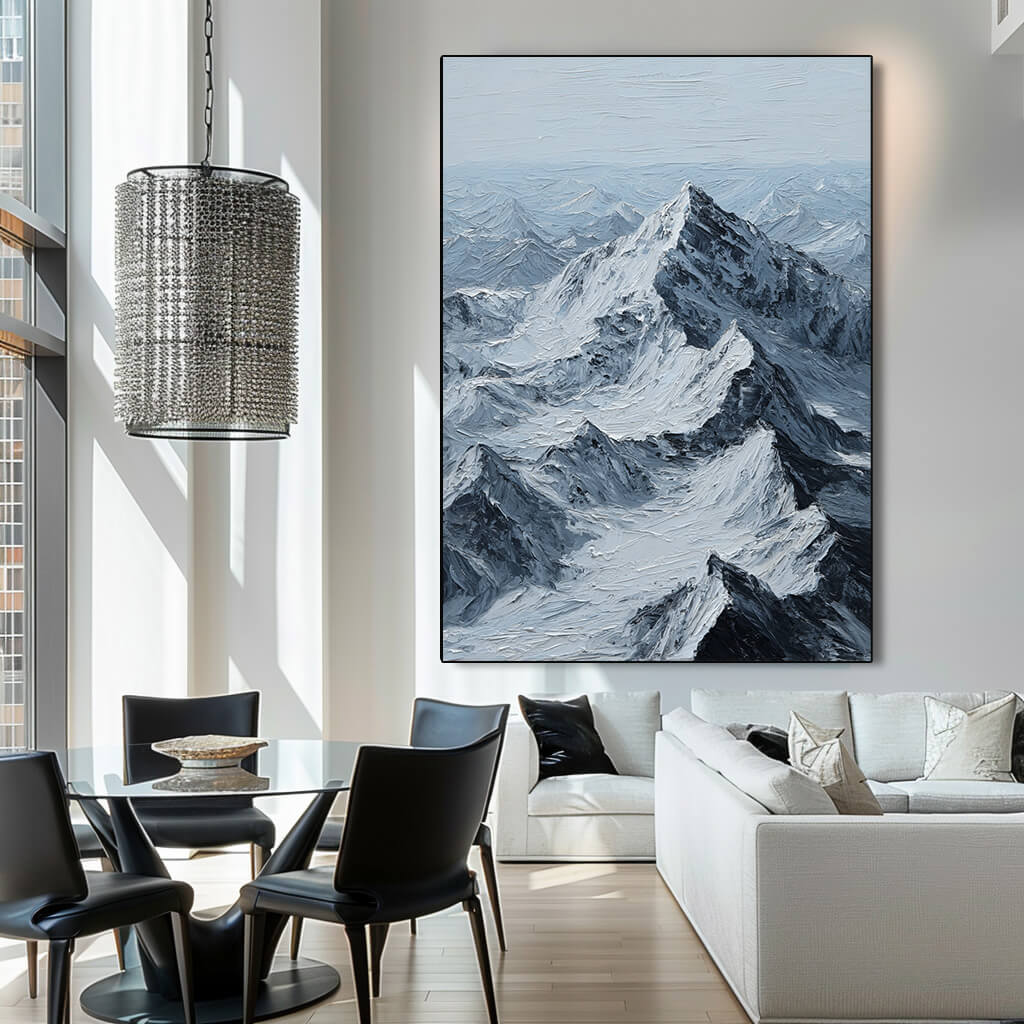 Peak of Will - Large Modern Minimalist Snow Mountain Wall Art