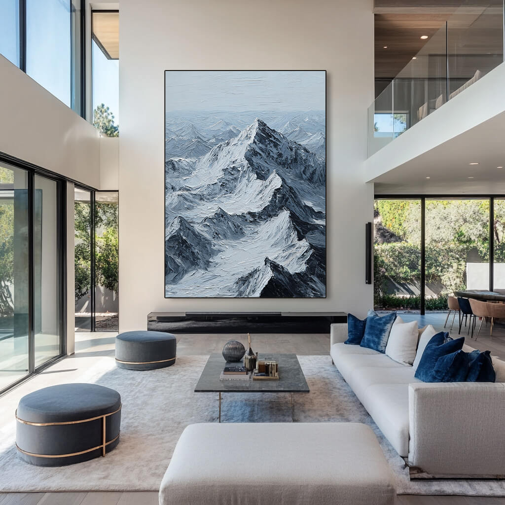 Peak of Will - Large Modern Minimalist Snow Mountain Wall Art