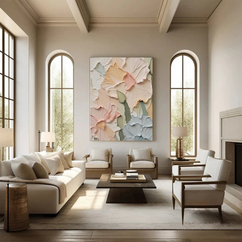 3D Textured Multicolor Petal Wall Art