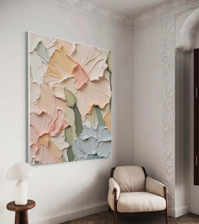 3D Textured Multicolor Petal Wall Art