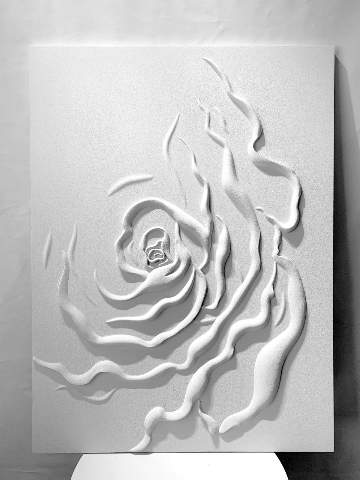 3D Textured Ivory Rose Wall Art