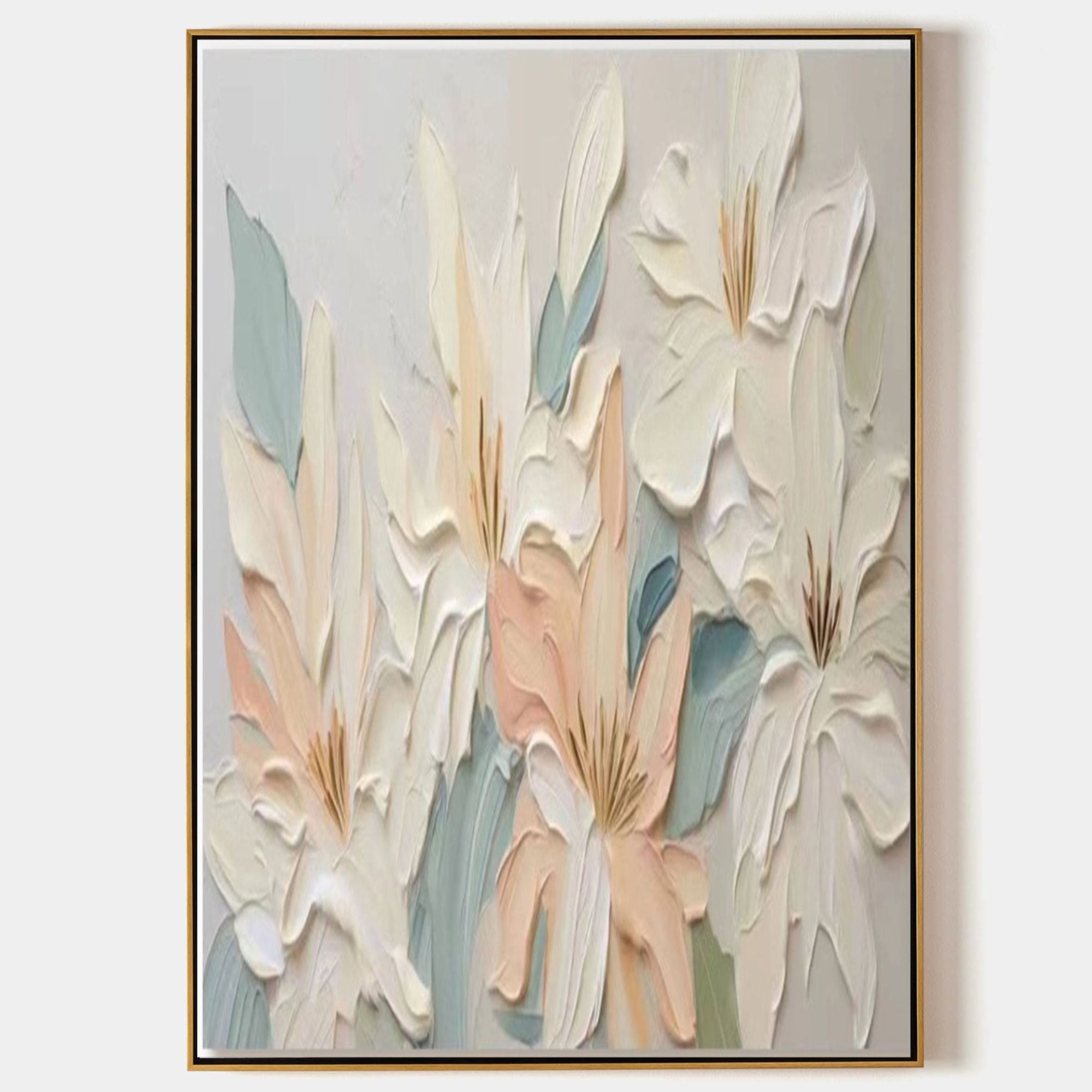 Hand-Sculpted Ivory Floral Wall Art