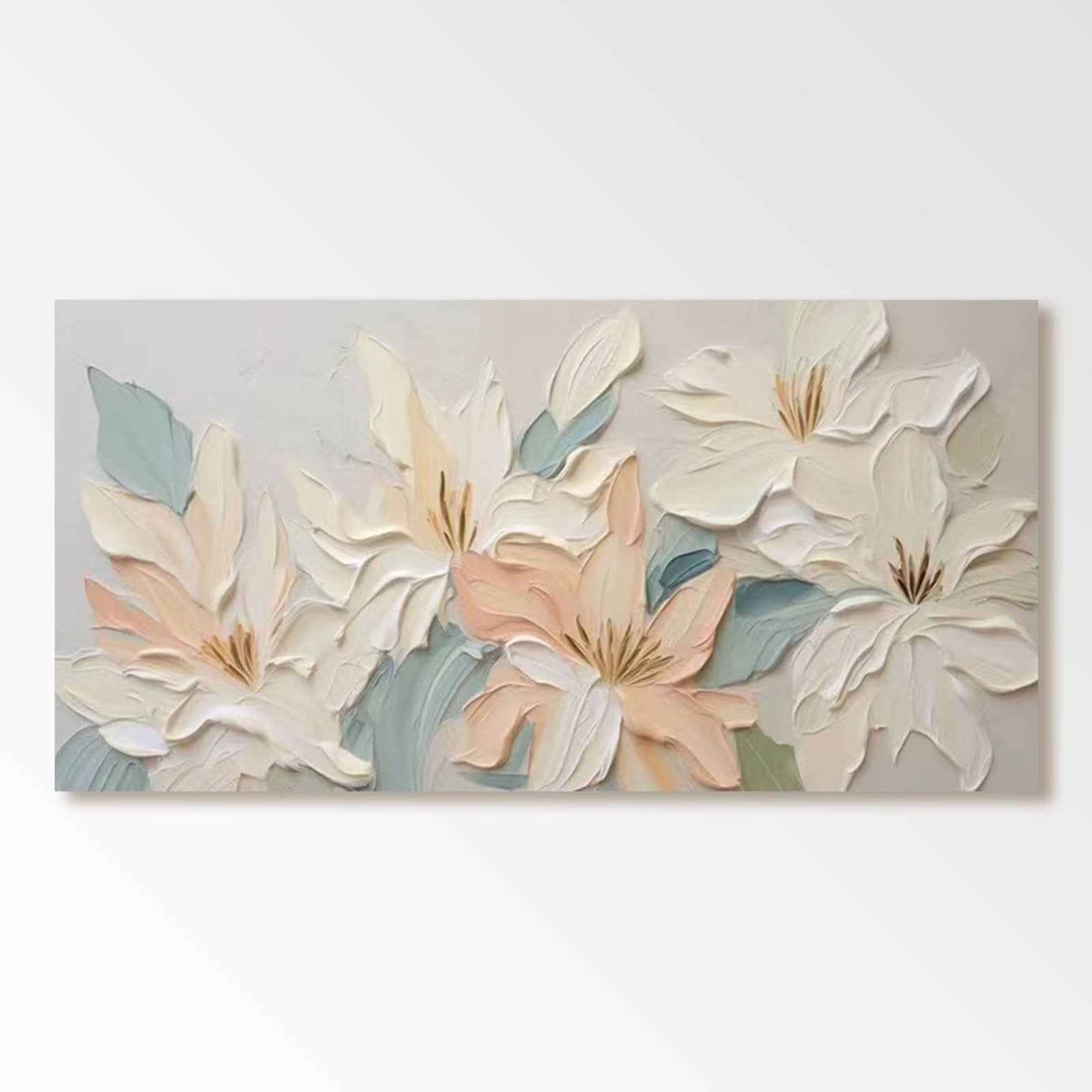 Hand-Sculpted Ivory Floral Wall Art