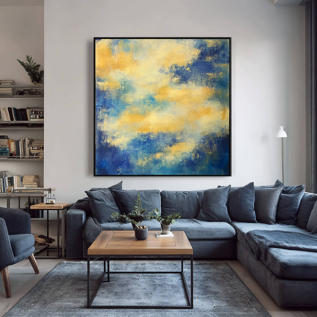 Poetry of the Cloud Realm - Large Modern Hand Painted Abstract Sky Wall Art