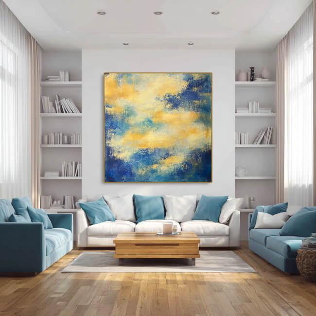 Poetry of the Cloud Realm - Large Modern Hand Painted Abstract Sky Wall Art