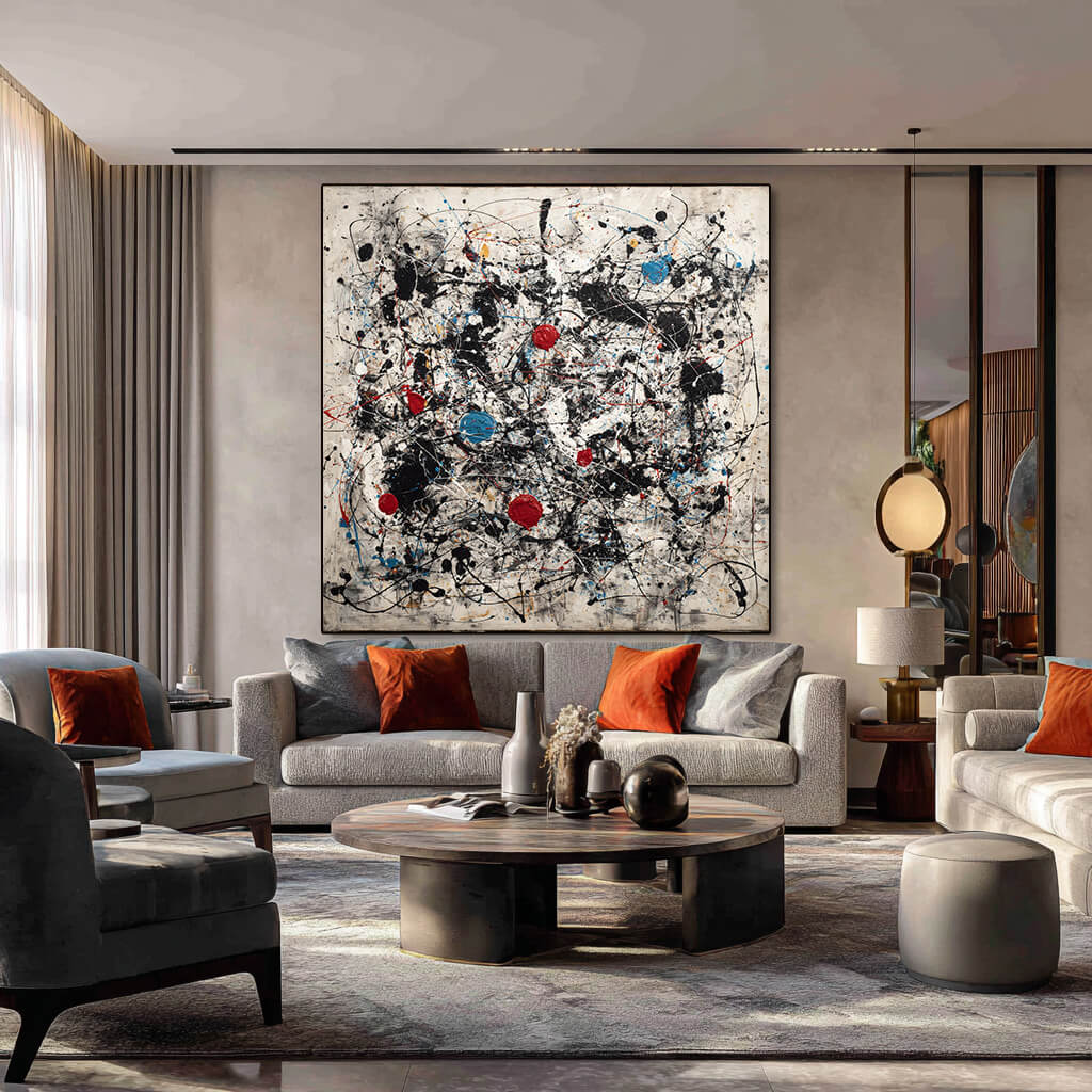 Pollock Inspiration - Large Hand Painted Pollock Style Oil Painting