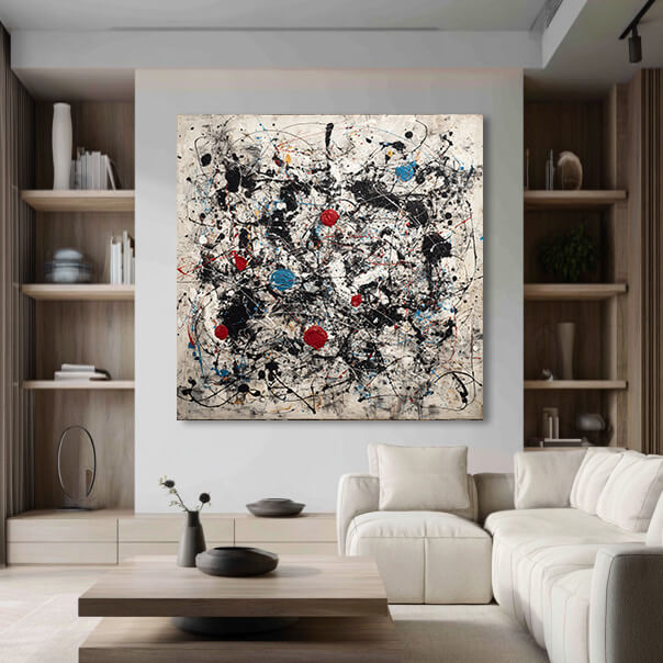 Pollock Inspiration - Large Hand Painted Pollock Style Oil Painting