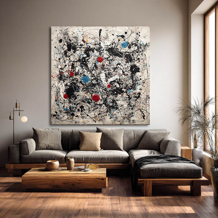 Pollock Inspiration - Large Hand Painted Pollock Style Oil Painting