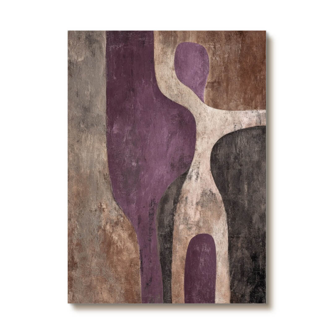 Purple Monsoon - Modern Abstract Textured Oil Painting