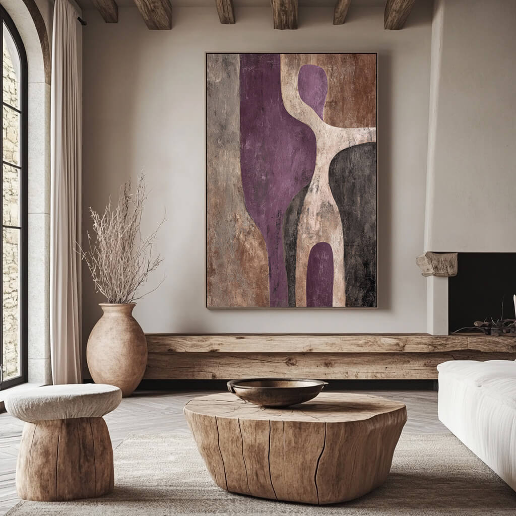 Purple Monsoon - Modern Abstract Textured Oil Painting