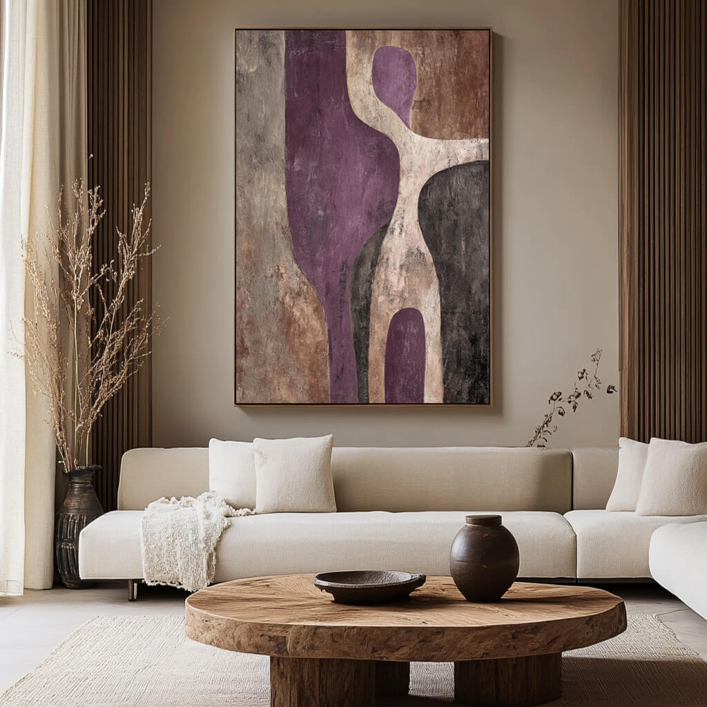 Purple Monsoon - Modern Abstract Textured Oil Painting