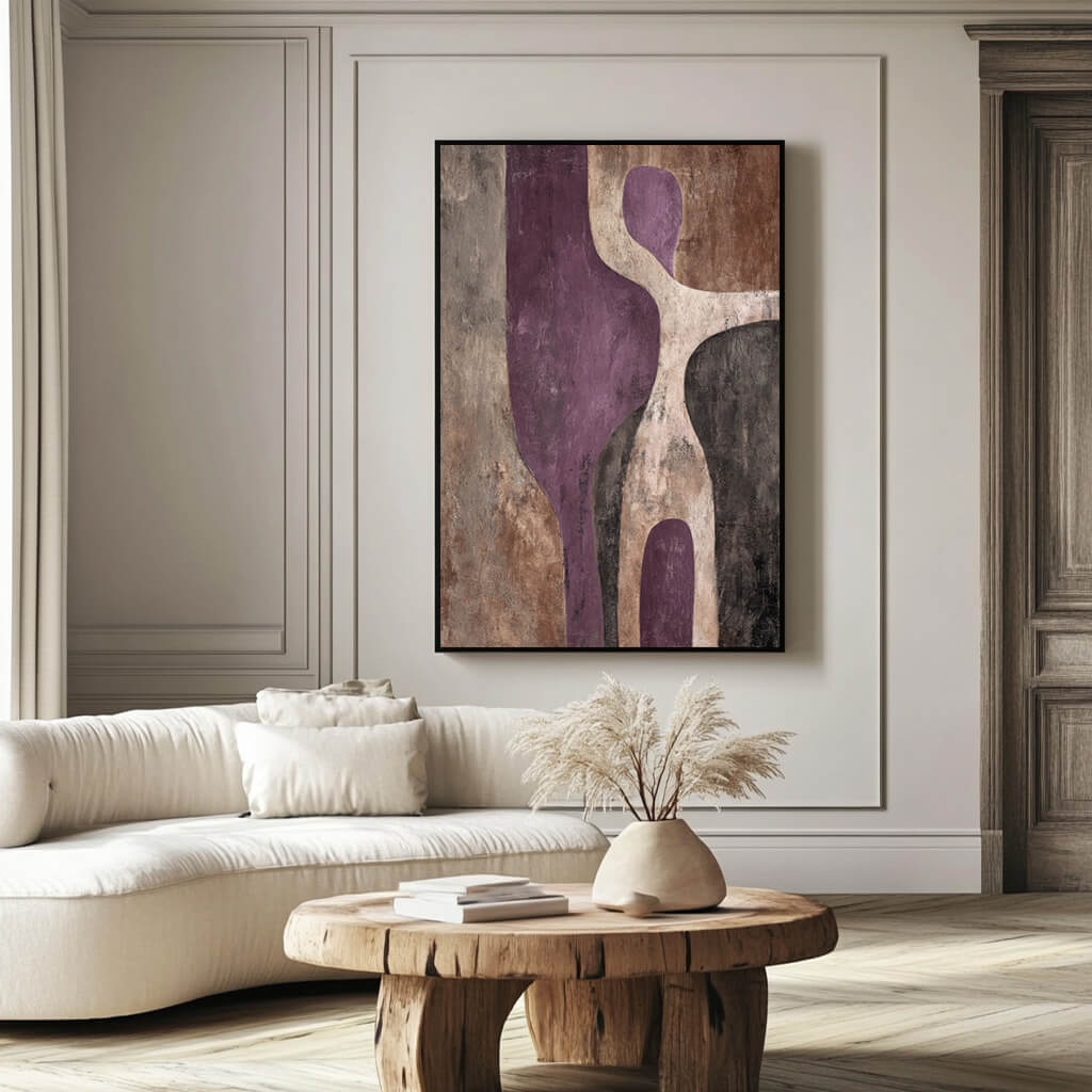 Purple Monsoon - Modern Abstract Textured Oil Painting