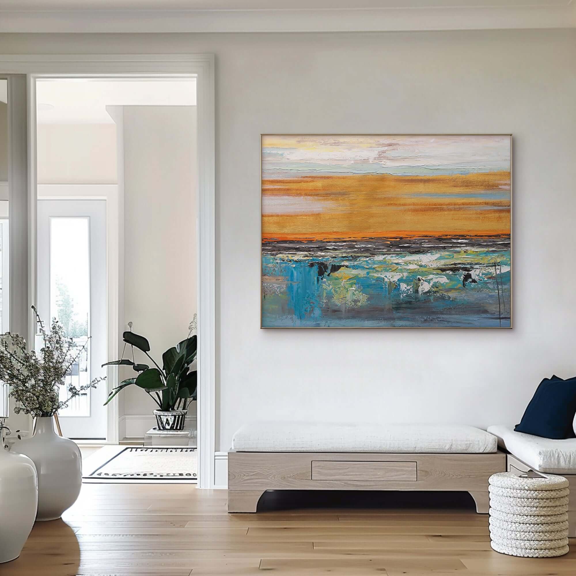 Rays of Life - Large Gold Abstract Wall Art