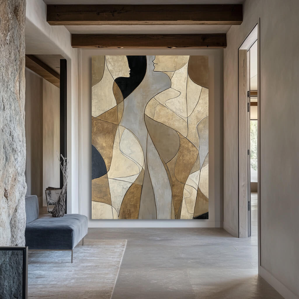 Reconstructed Intimacy - Large Modern Abstract Female Wall Art