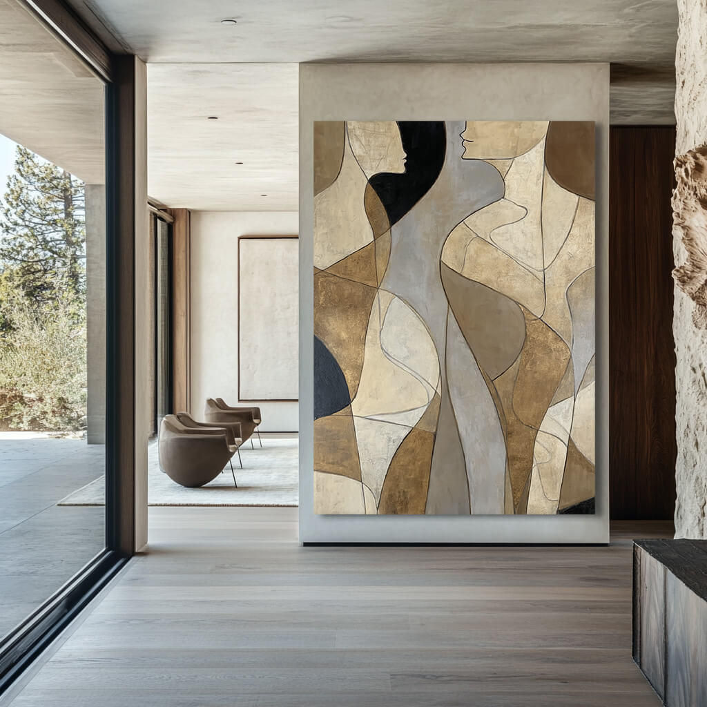 Reconstructed Intimacy - Large Modern Abstract Female Wall Art