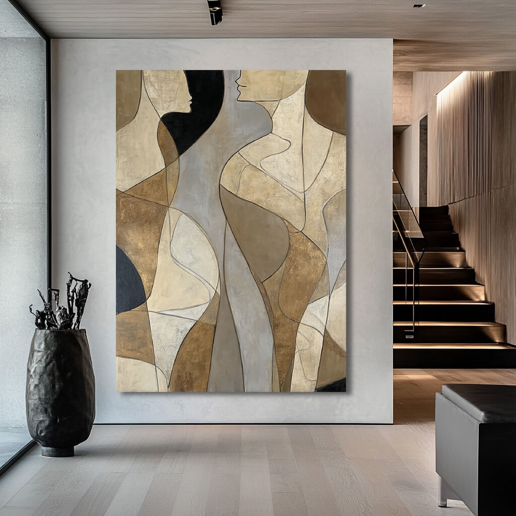 Reconstructed Intimacy - Large Modern Abstract Female Wall Art