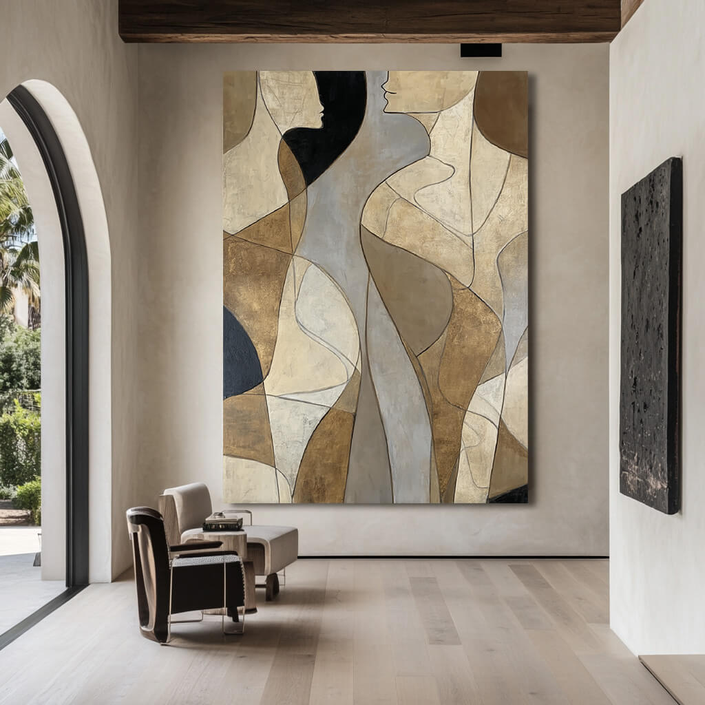 Reconstructed Intimacy - Large Modern Abstract Female Wall Art