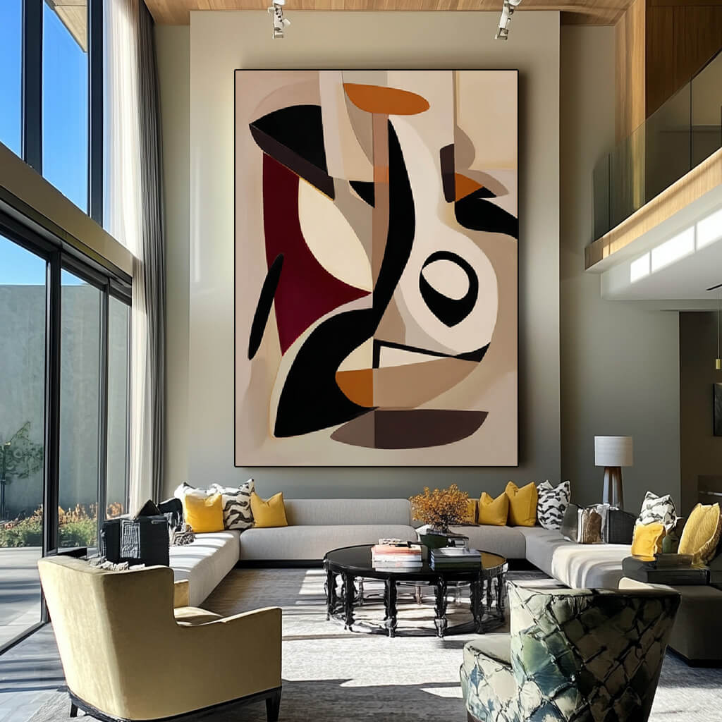 Rhythm of Collage - Large Modern Hand Geometric Abstract Wall Art